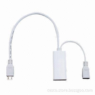 MHL Micro USB M to HDMI F + USB F Connectors